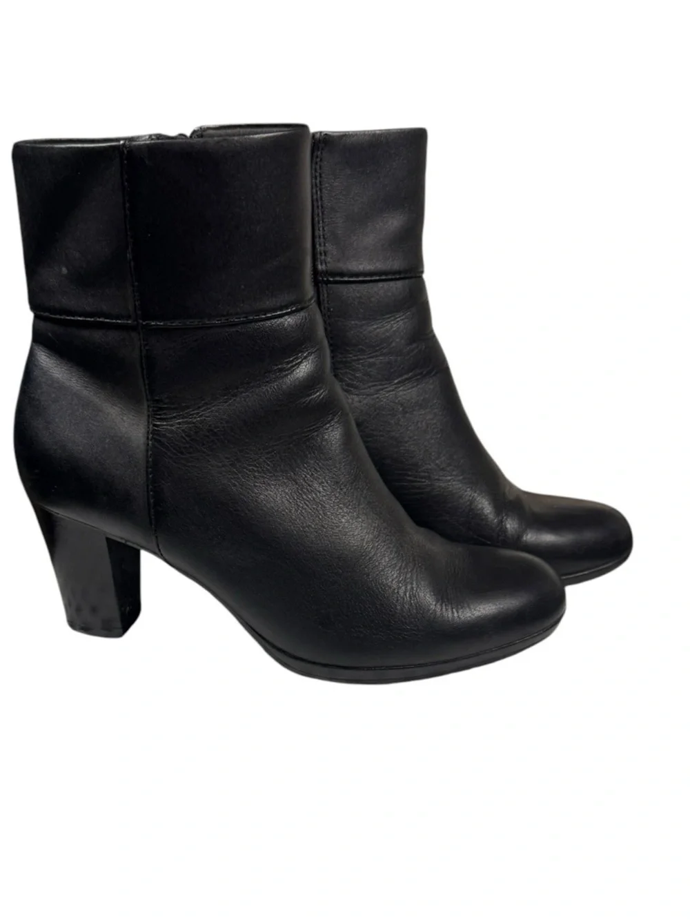 Clarks Collection Kalea Lynn Black Leather 3” Heel bangle Boots 7.5
